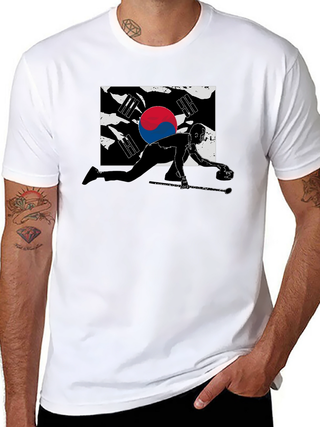 South Korea Curling Graphic T-Shirt