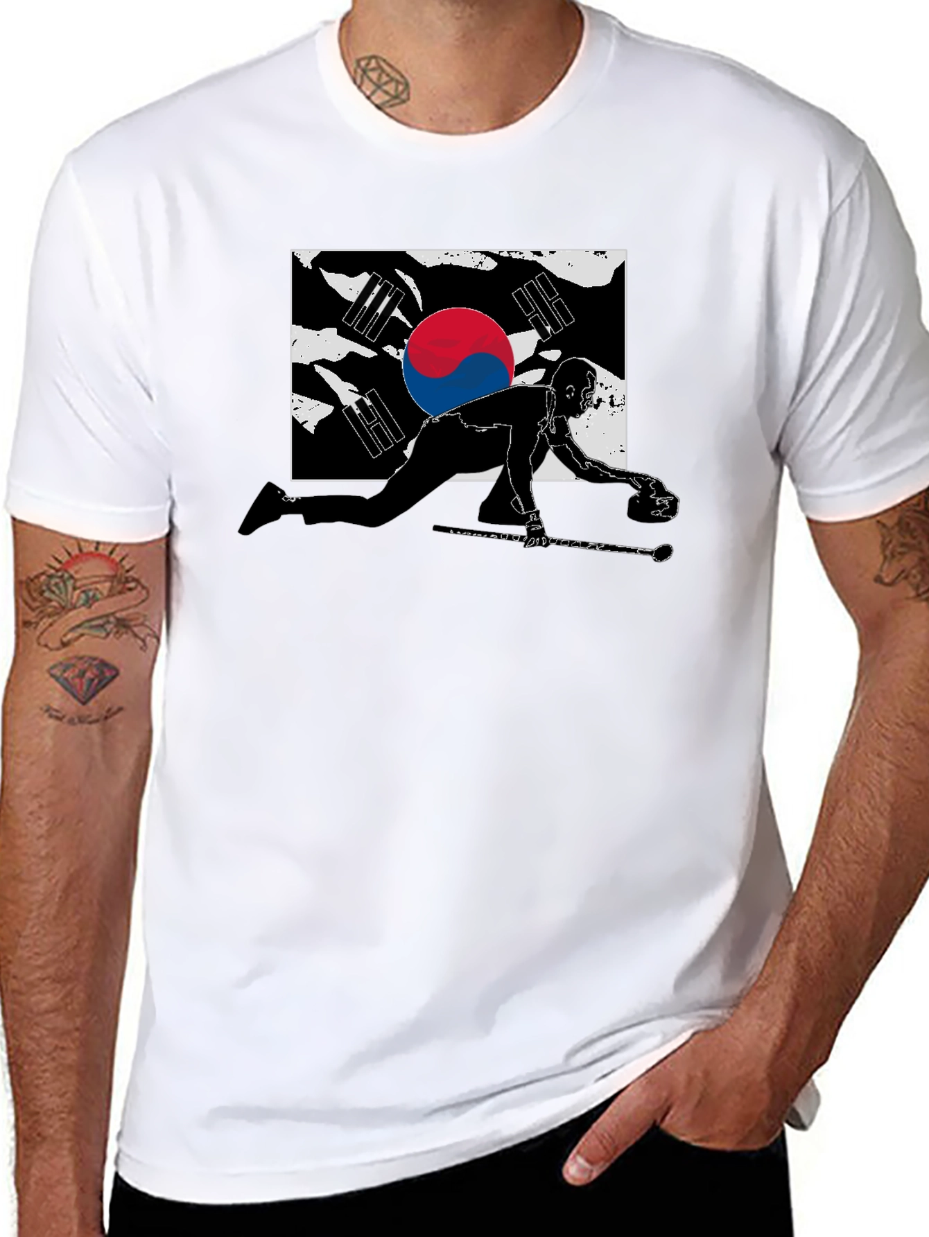 South Korea Curling Graphic T-Shirt