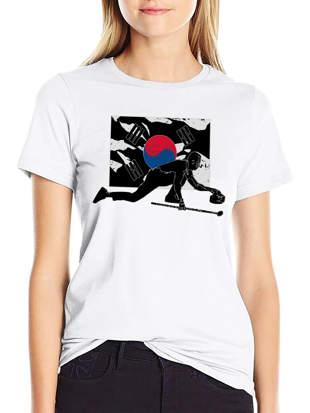 South Korea Curling Graphic T-Shirt