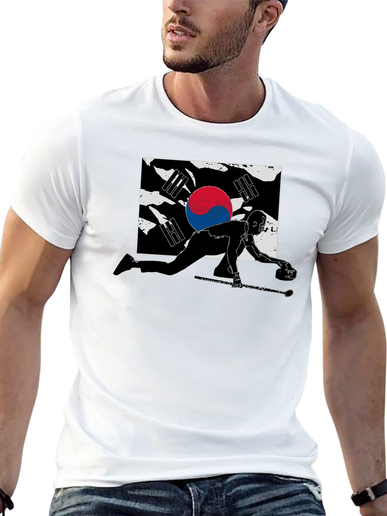 South Korea Curling Graphic T-Shirt