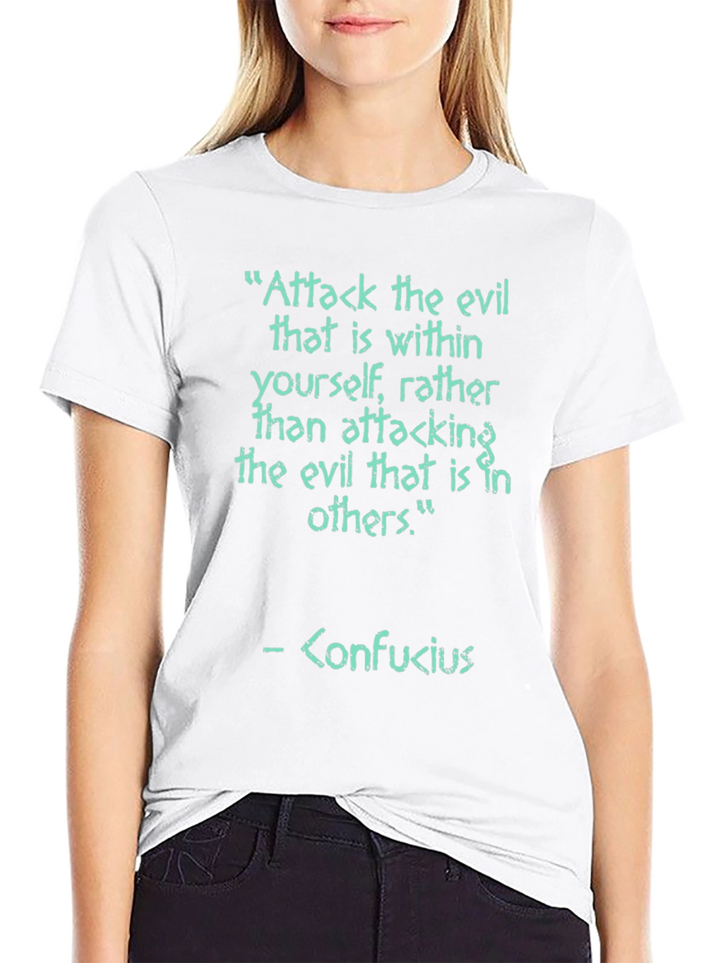 Confucius Quote Graphic Tee - Attack the Evil Within