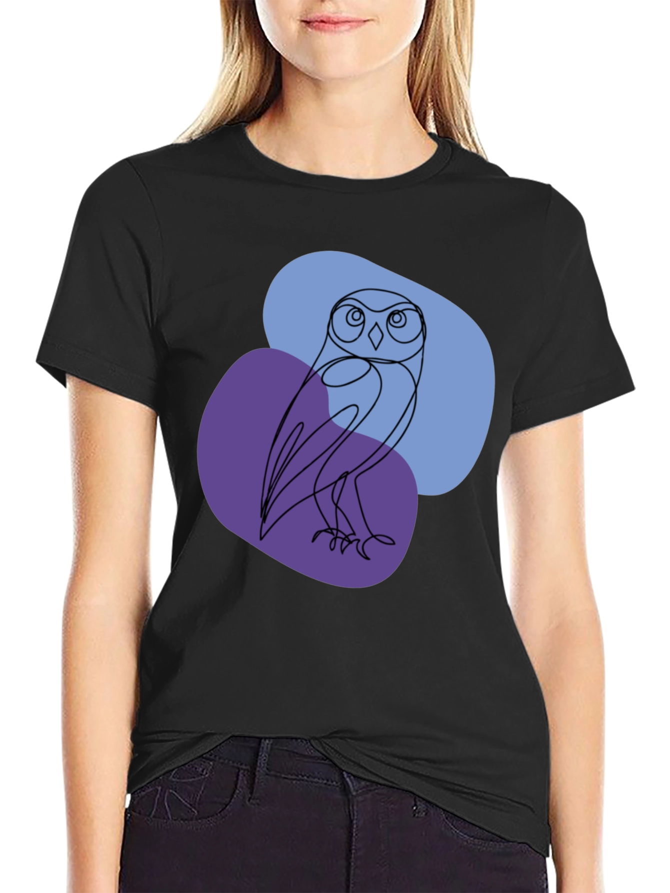 Minimalist Owl T-Shirt - Artistic Line Art Tee