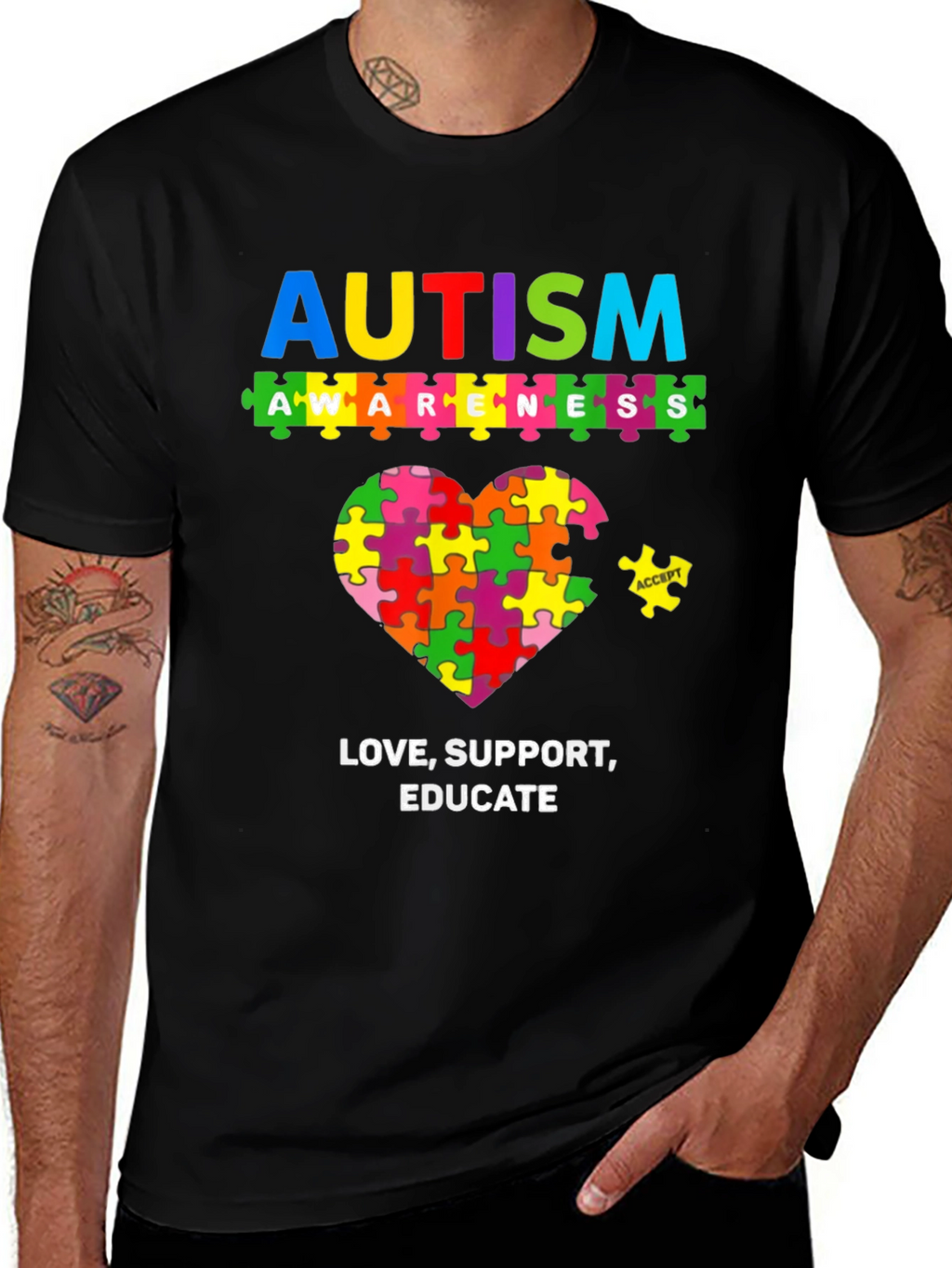 Autism Awareness Puzzle Piece Heart T-Shirt