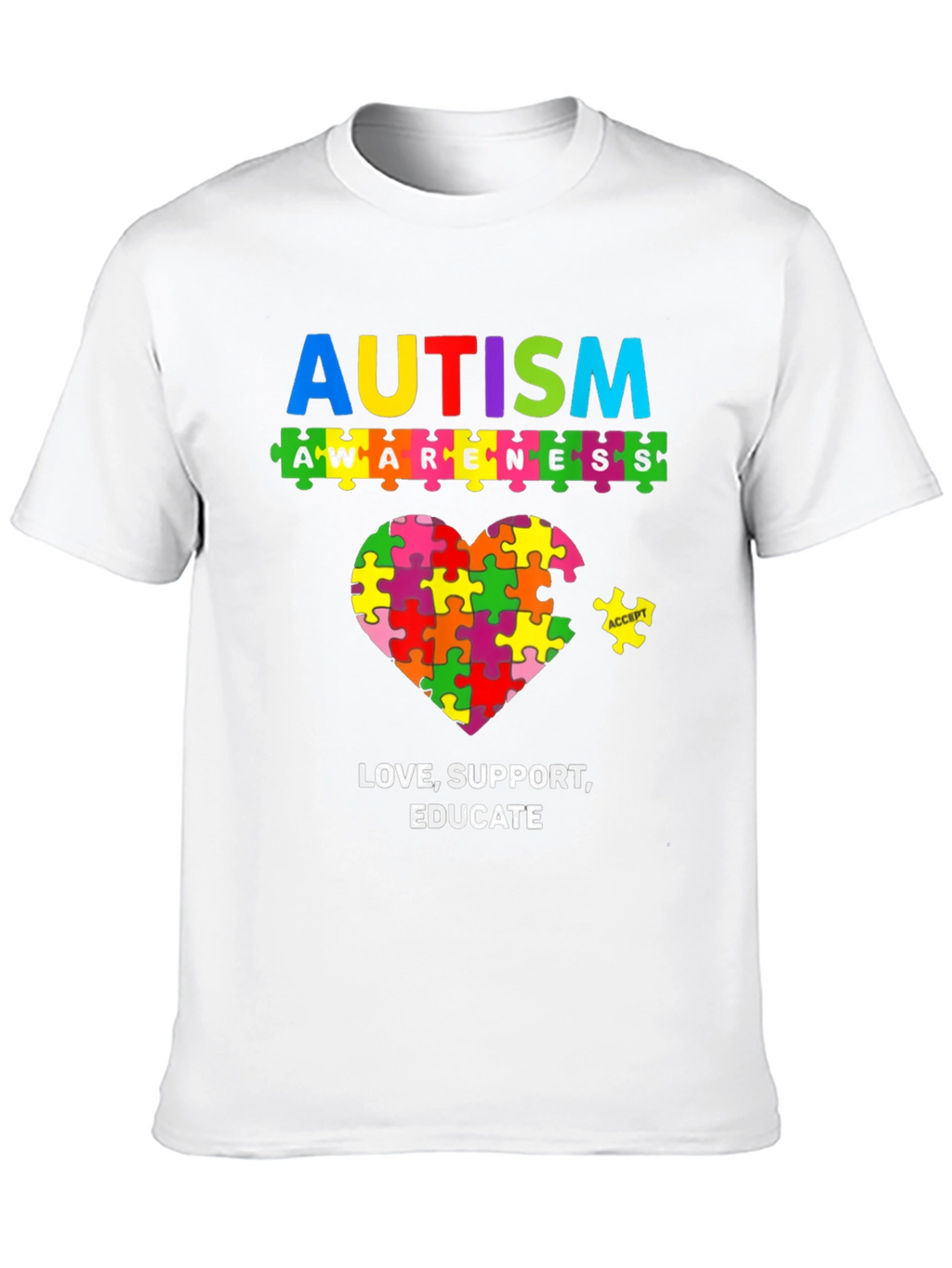 Autism Awareness Puzzle Piece Heart T-Shirt
