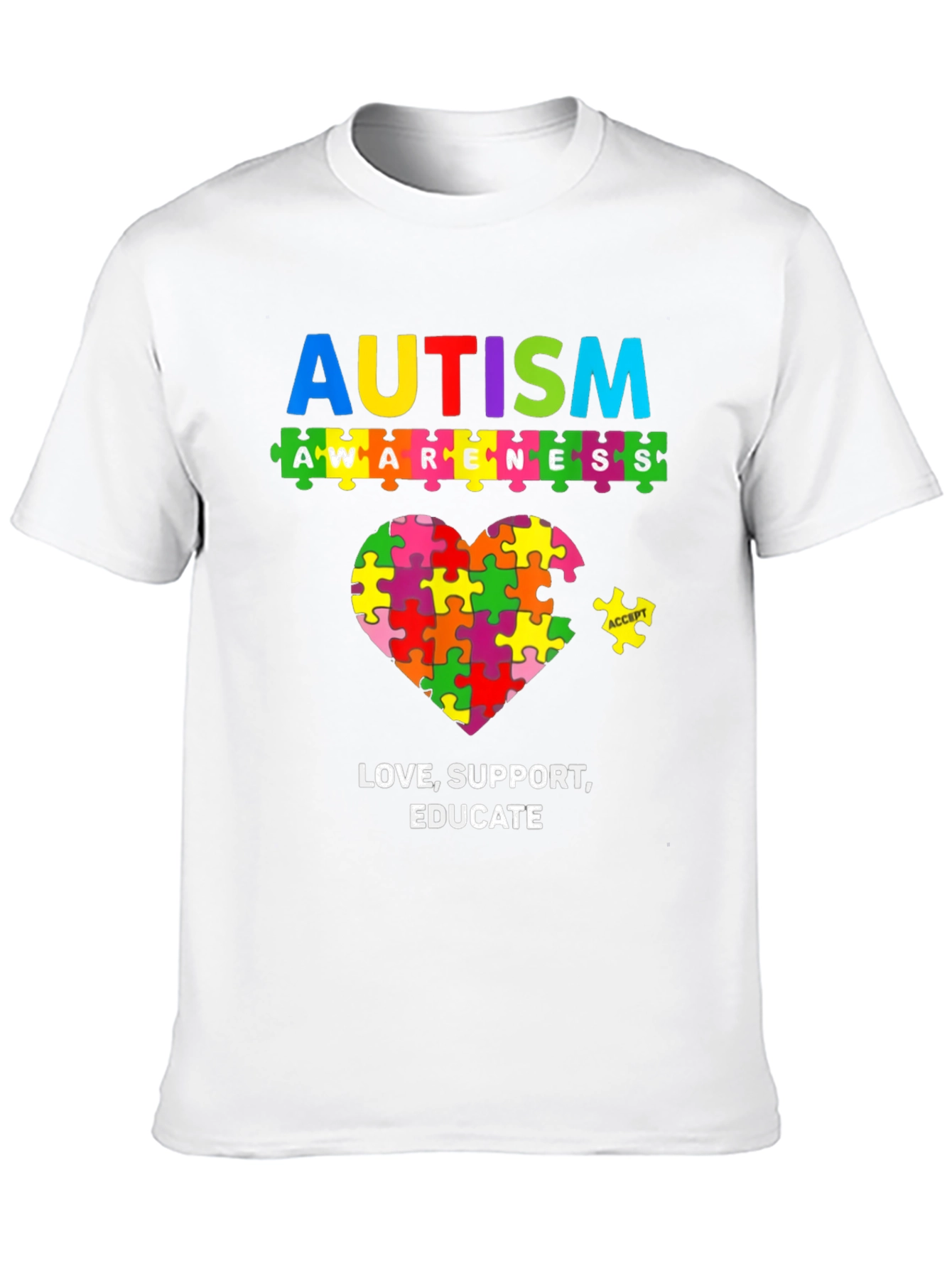 Autism Awareness Puzzle Piece Heart T-Shirt