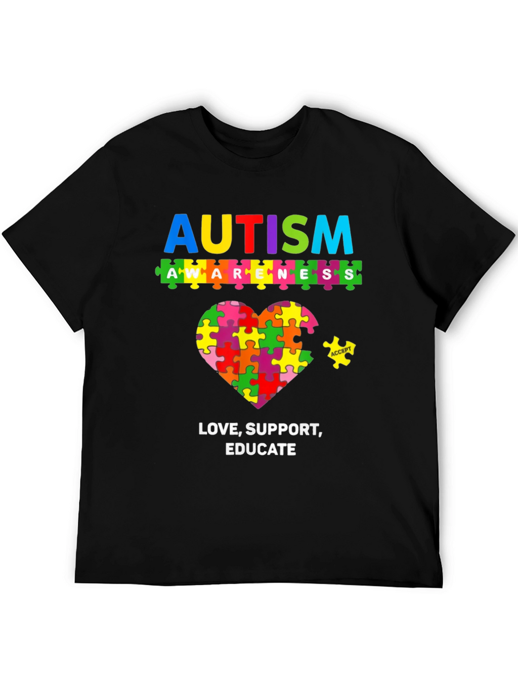 Autism Awareness Puzzle Piece Heart T-Shirt