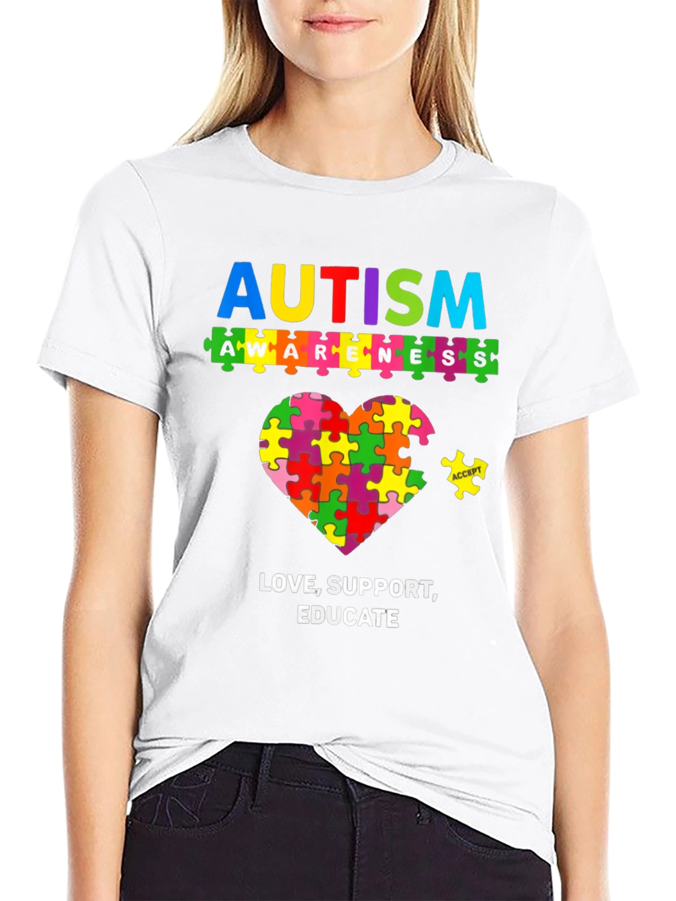 Autism Awareness Puzzle Piece Heart T-Shirt