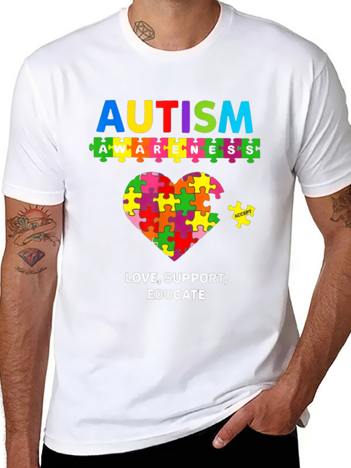 Autism Awareness Puzzle Piece Heart T-Shirt