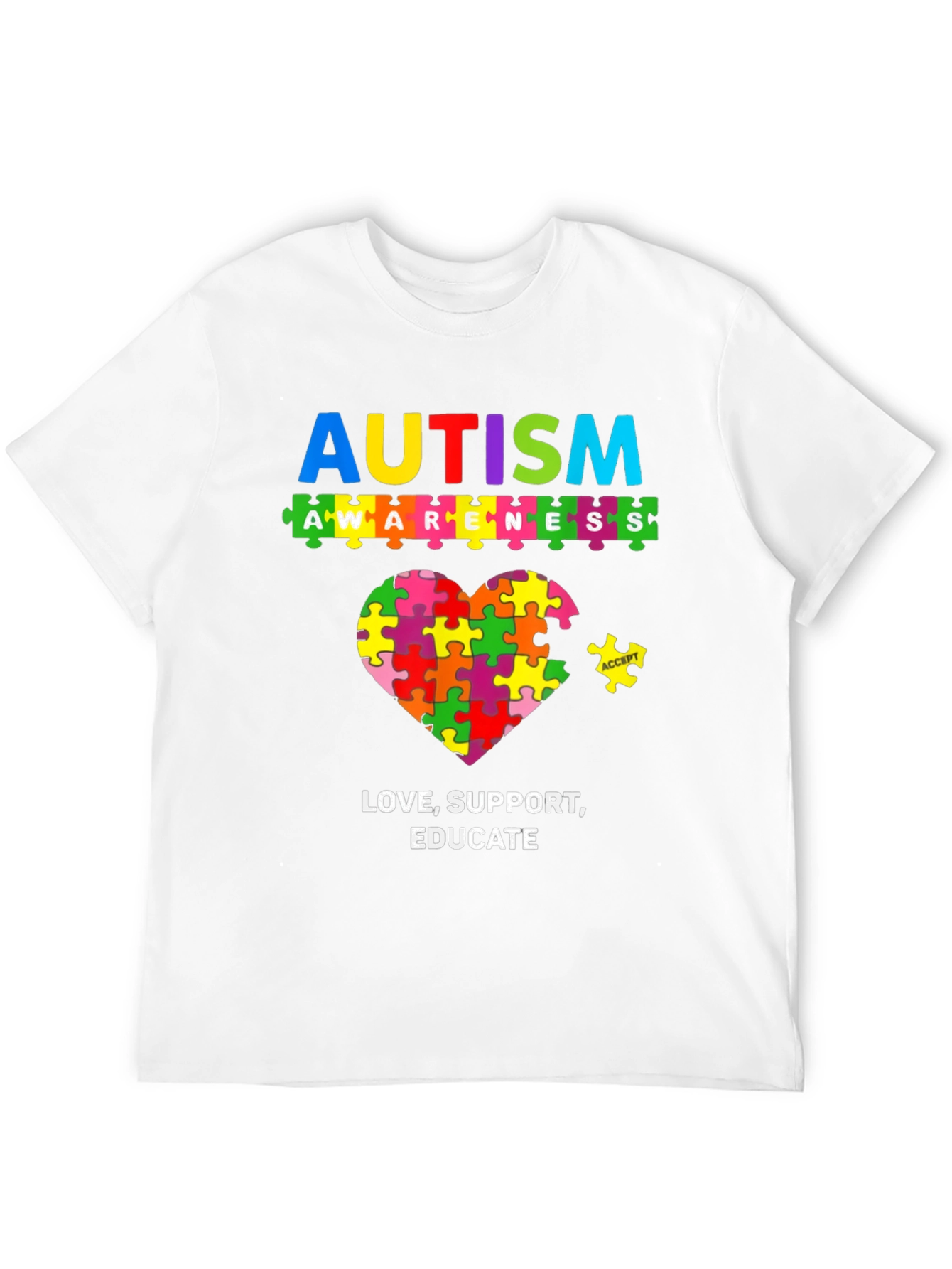 Autism Awareness Puzzle Piece Heart T-Shirt