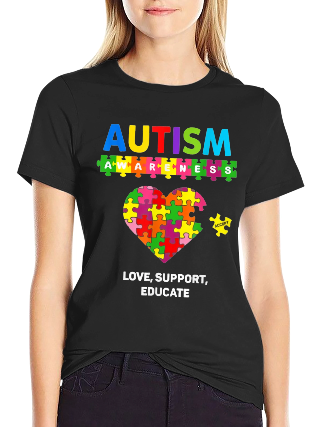 Autism Awareness Puzzle Piece Heart T-Shirt