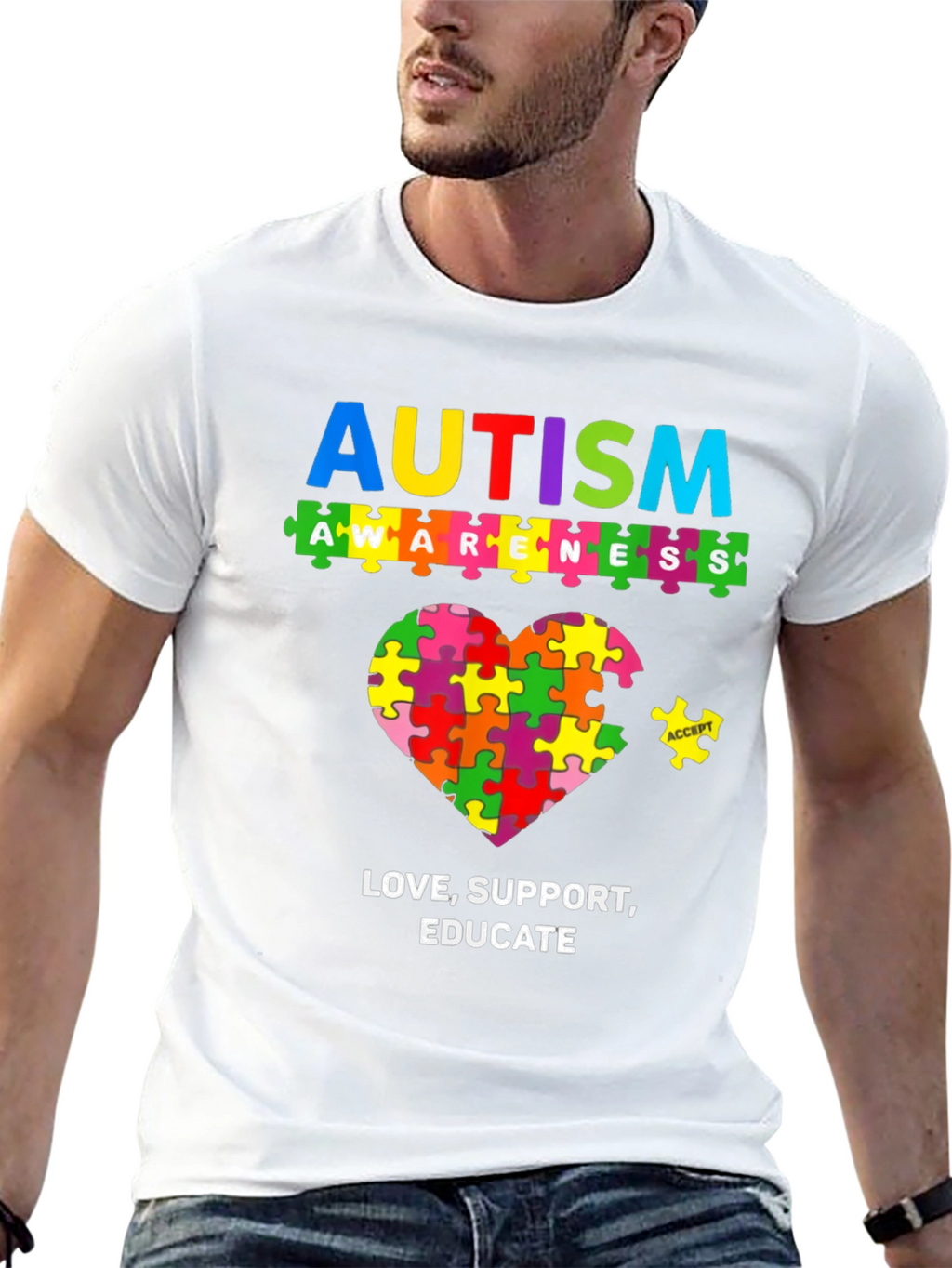 Autism Awareness Puzzle Piece Heart T-Shirt