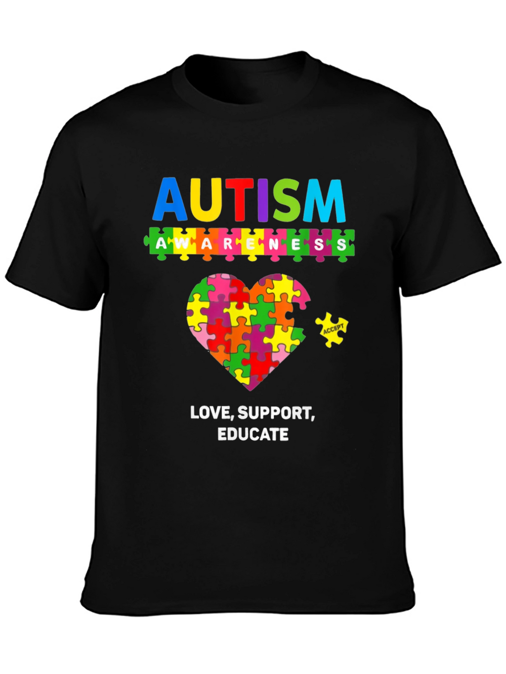 Autism Awareness Puzzle Piece Heart T-Shirt