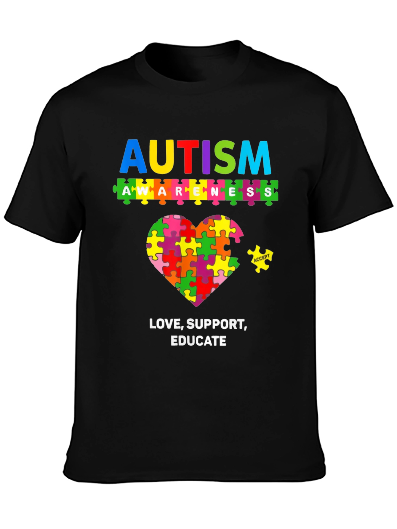 Autism Awareness Puzzle Piece Heart T-Shirt