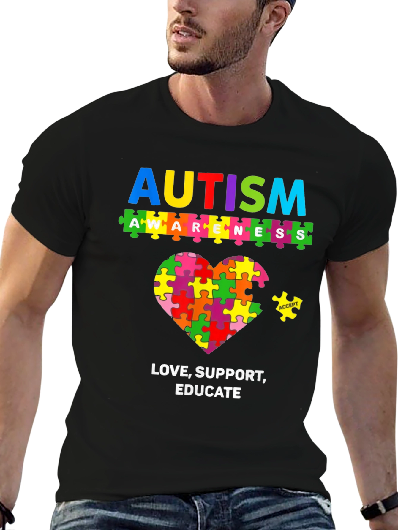 Autism Awareness Puzzle Piece Heart T-Shirt