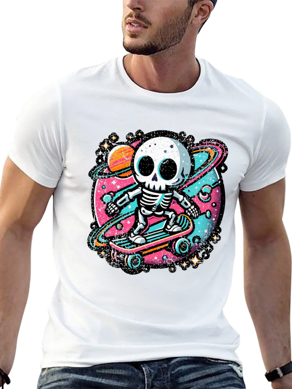 Skateboarding Skeleton Graphic Tee
