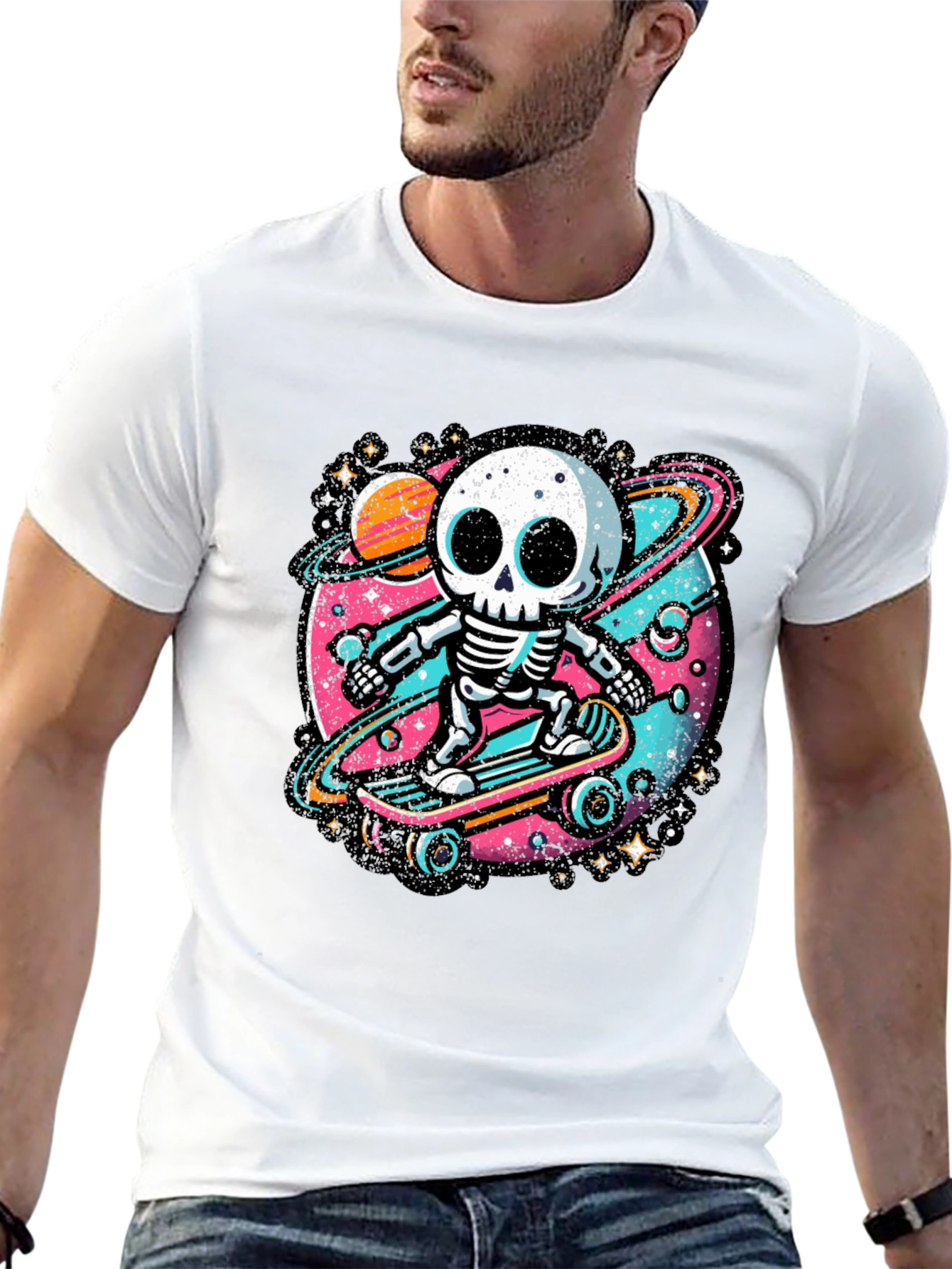 Skateboarding Skeleton Graphic Tee
