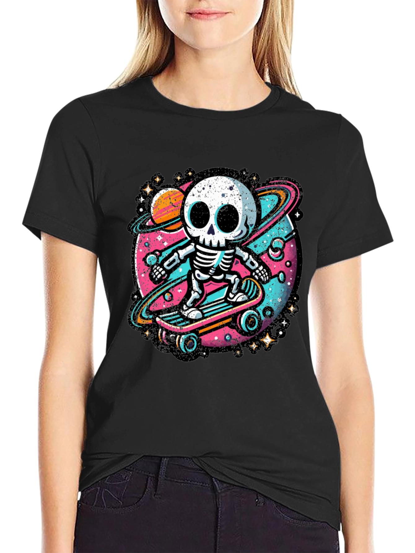 Skateboarding Skeleton Graphic Tee