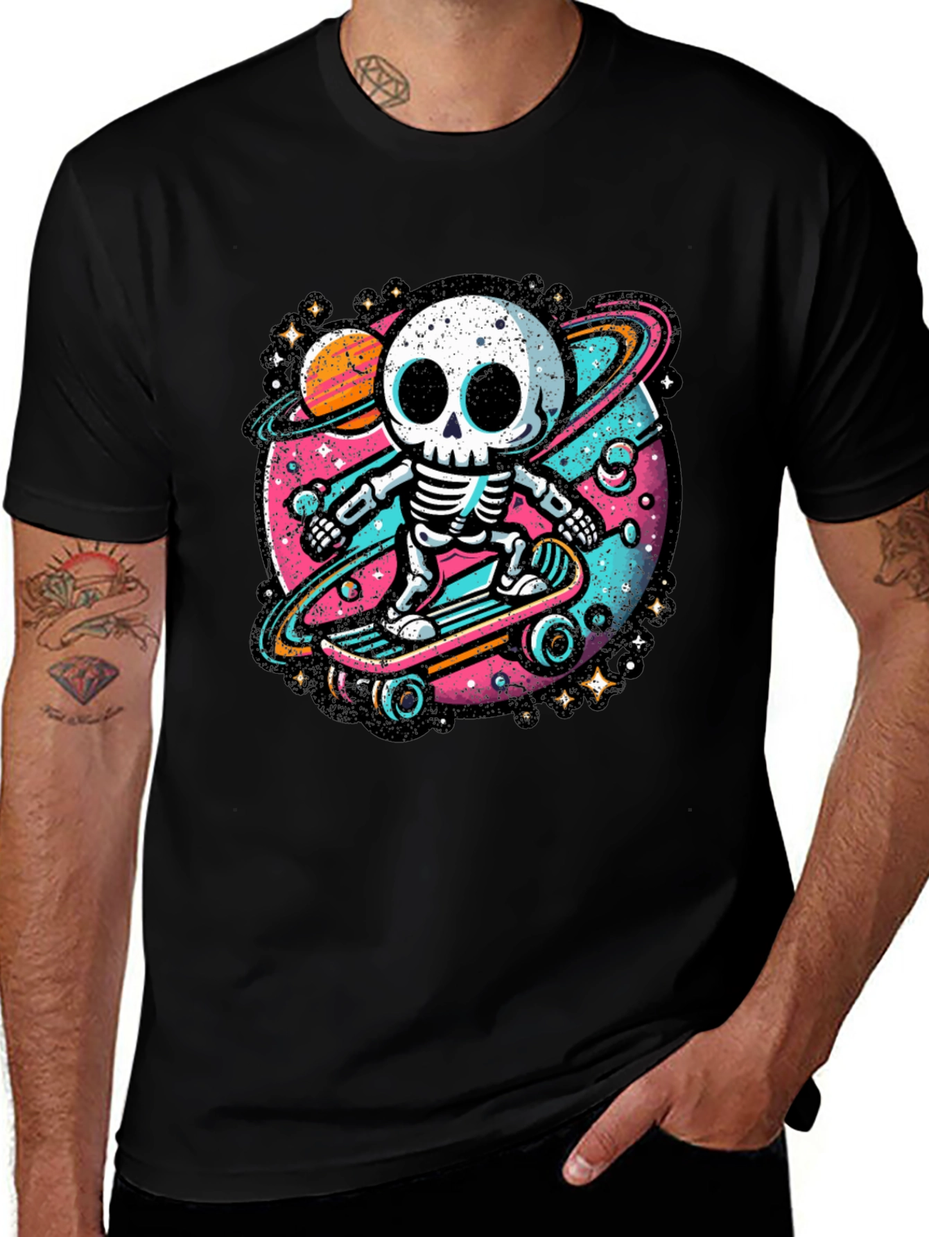 Skateboarding Skeleton Graphic Tee