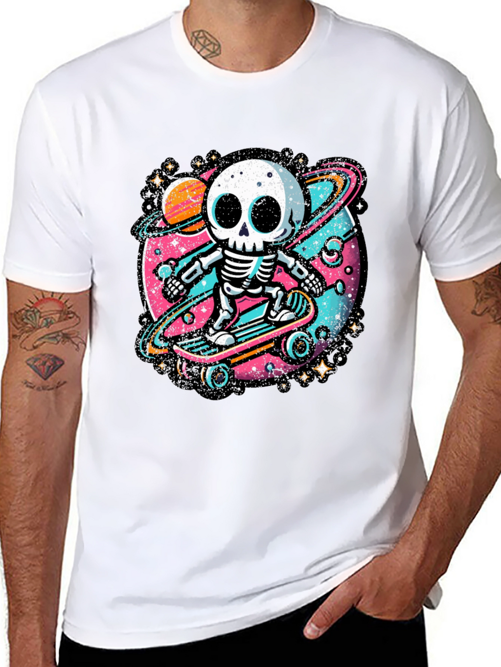 Skateboarding Skeleton Graphic Tee