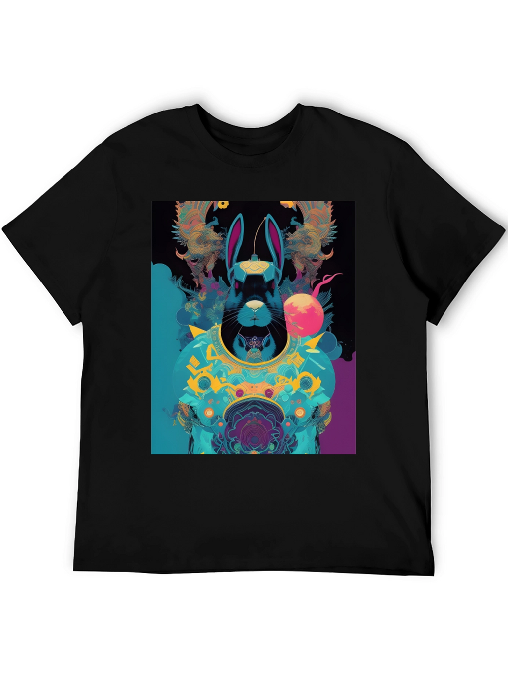 Cyberpunk Rabbit Graphic Tee - Black