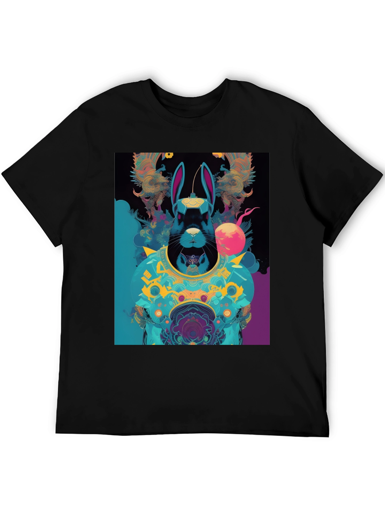 Cyberpunk Rabbit Graphic Tee - Black