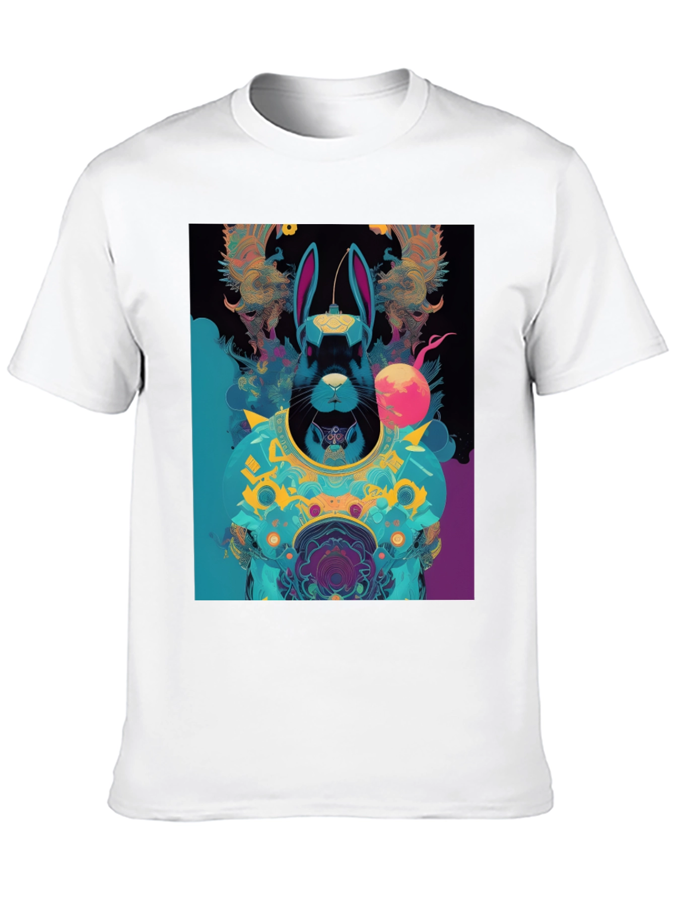 Cyberpunk Rabbit Graphic Tee - Black