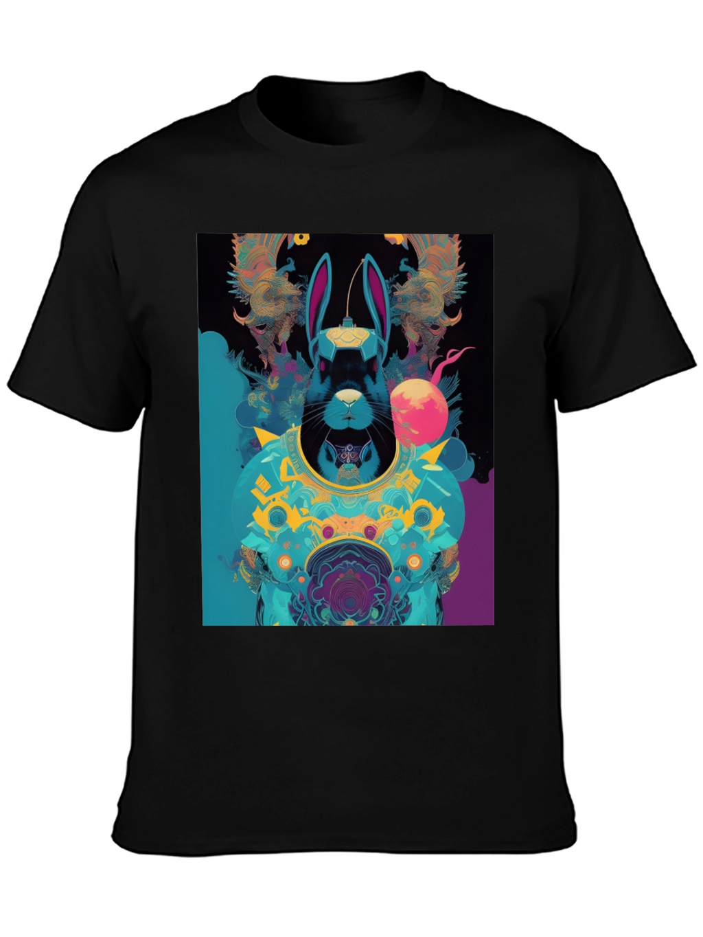 Cyberpunk Rabbit Graphic Tee - Black