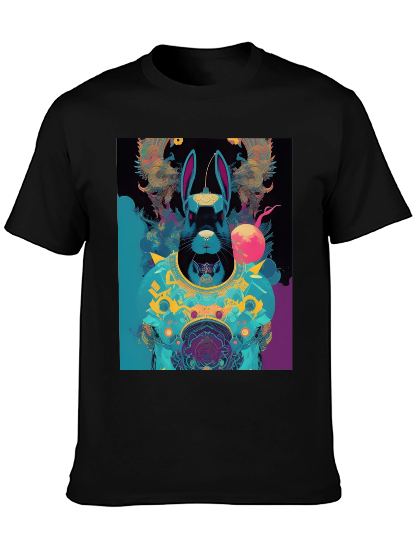 Cyberpunk Rabbit Graphic Tee - Black