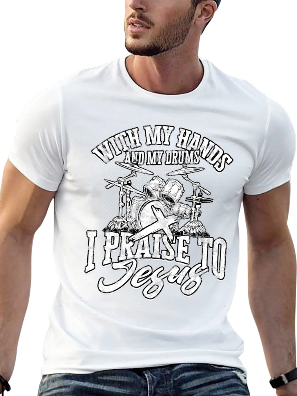 Drums and Jesus Graphic T-Shirt