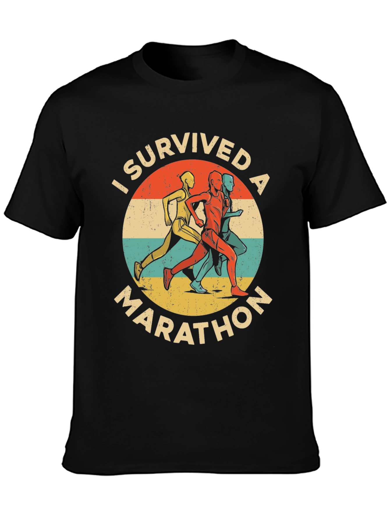 I Survived A Marathon Retro T-Shirt