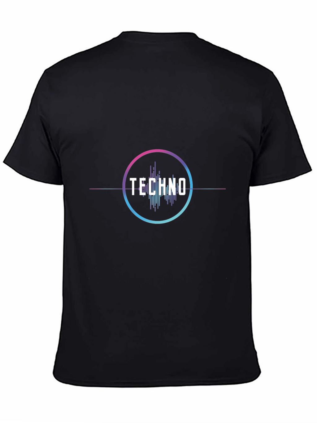 Techno Music Graphic Tee - Stylish Black Cotton T-Shirt