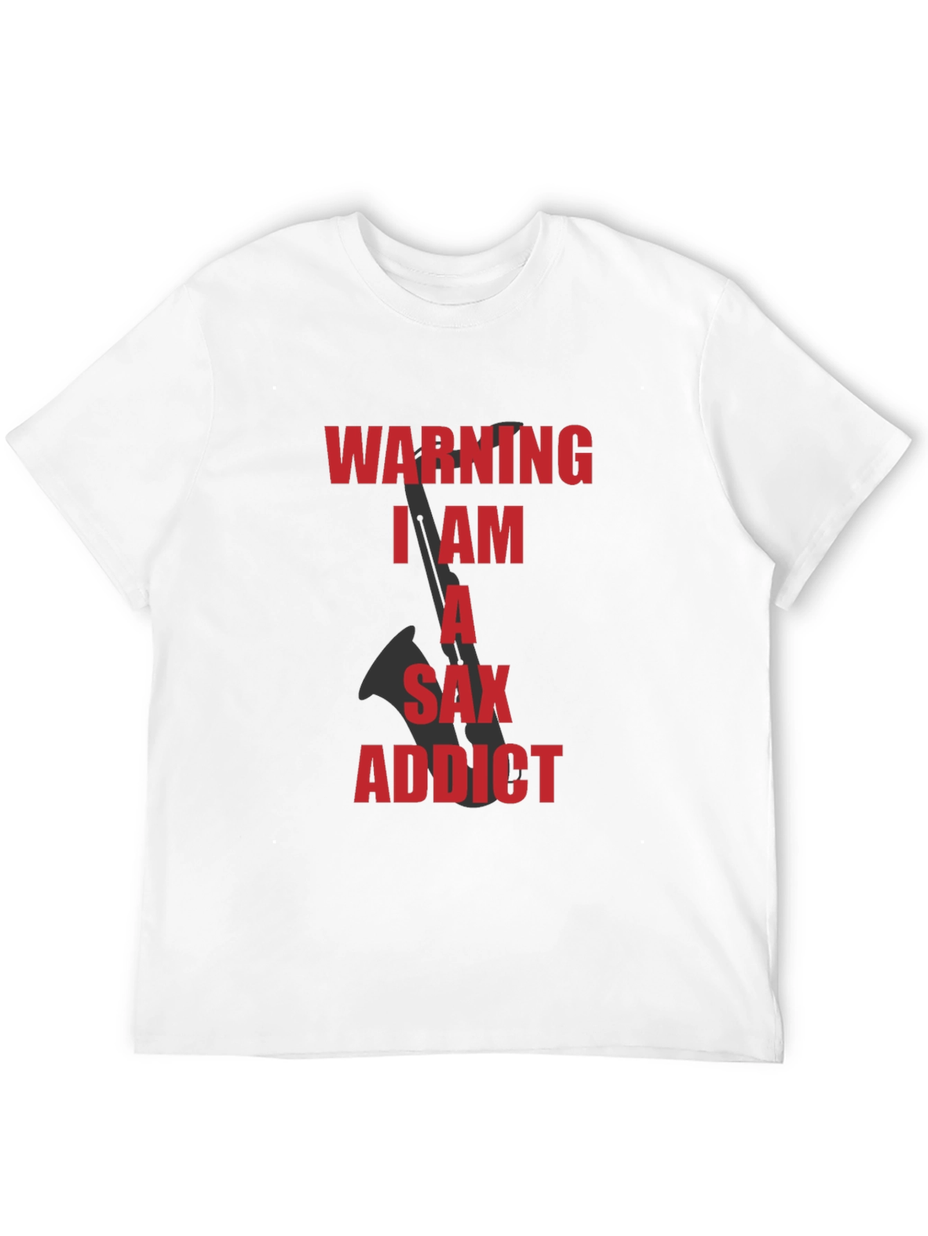 Saxophone Addict Graphic Tee - Black Cotton T-Shirt