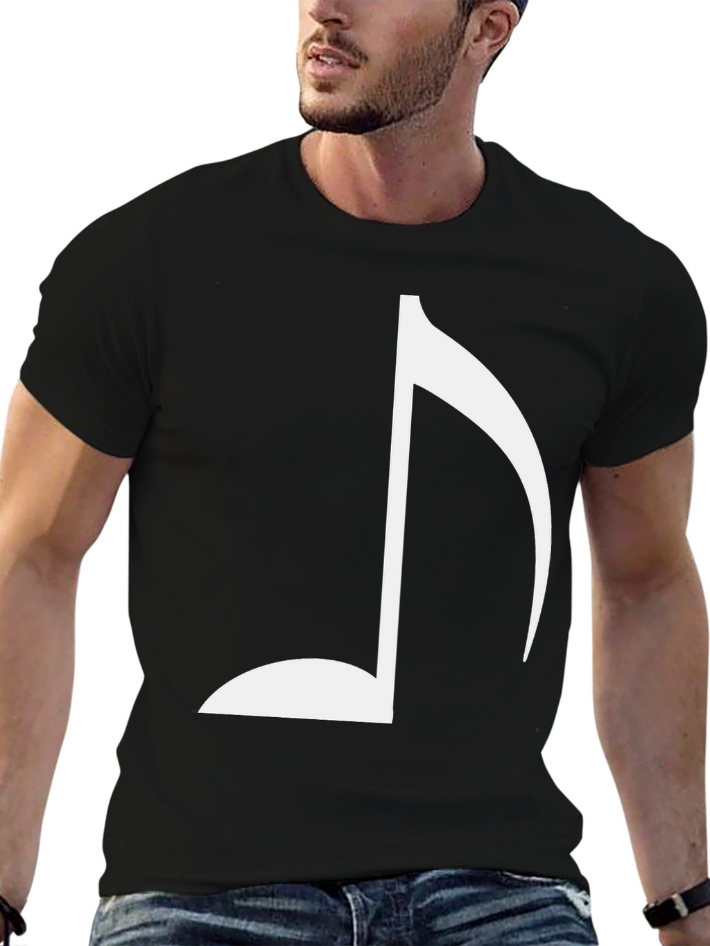 Musical Note T-Shirt - Black Cotton Tee