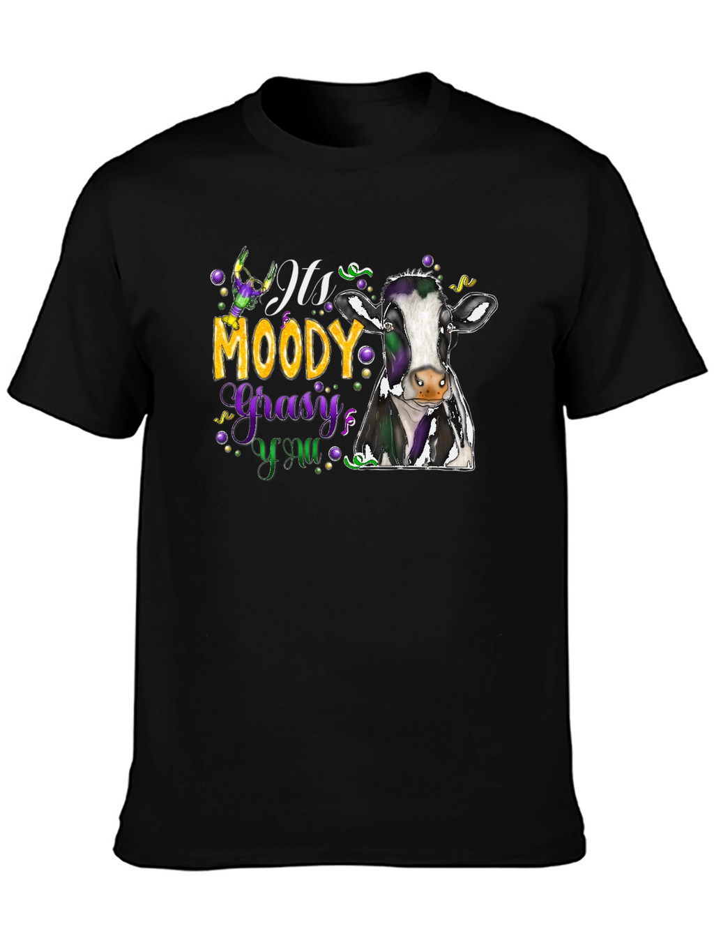 Moody Gras Cow T-Shirt