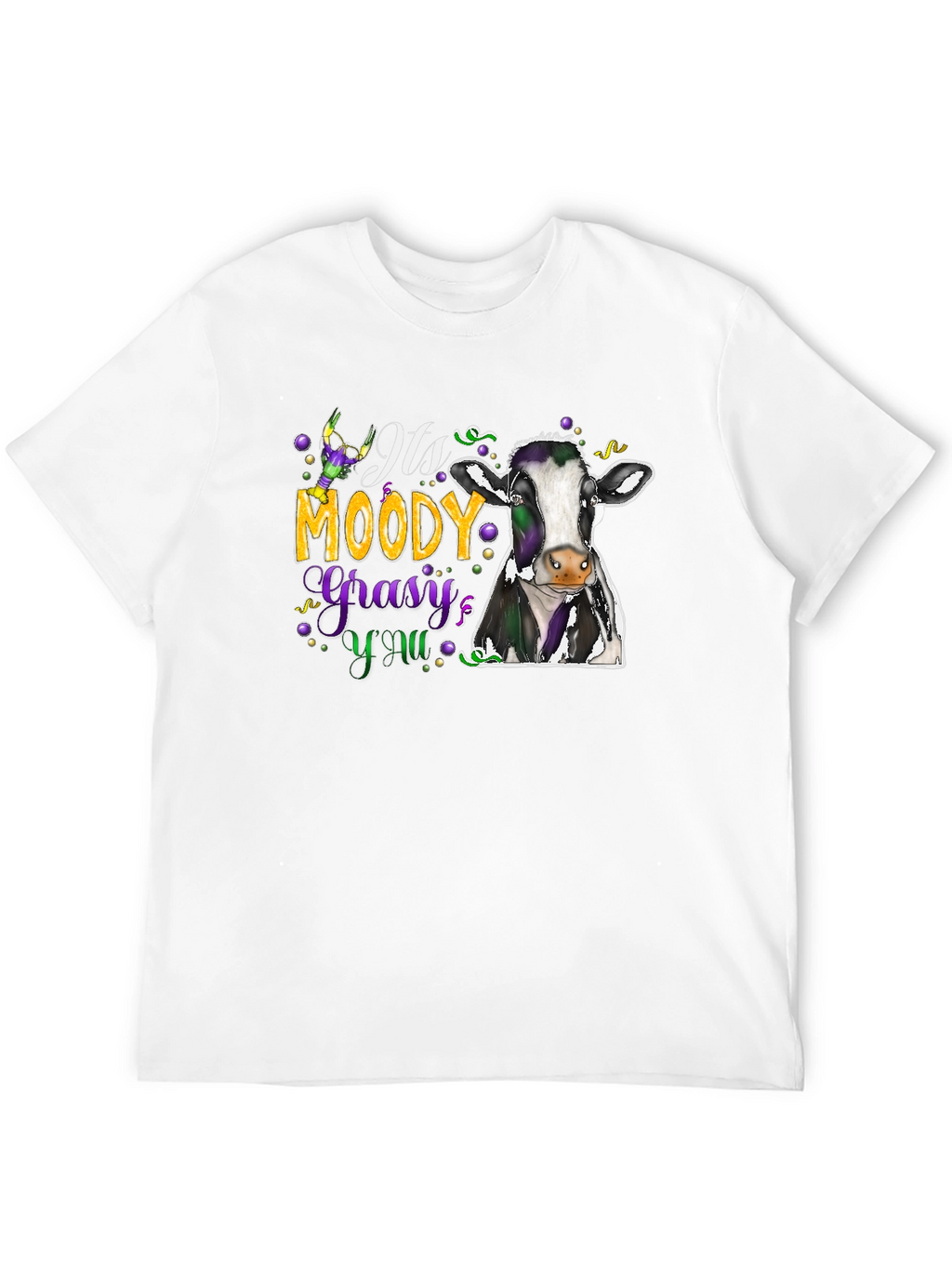 Moody Gras Cow T-Shirt