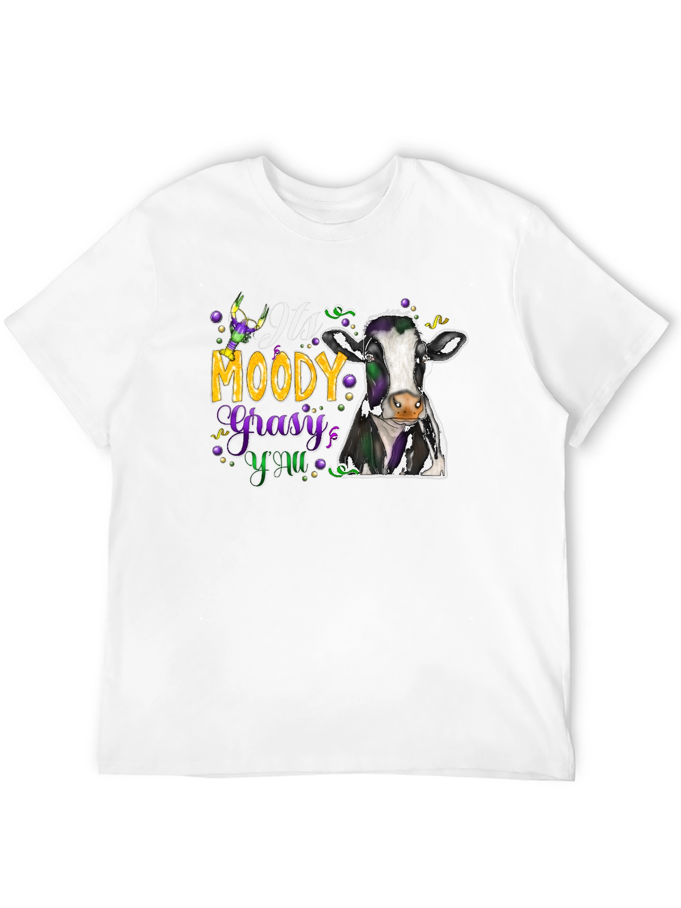 Moody Gras Cow T-Shirt