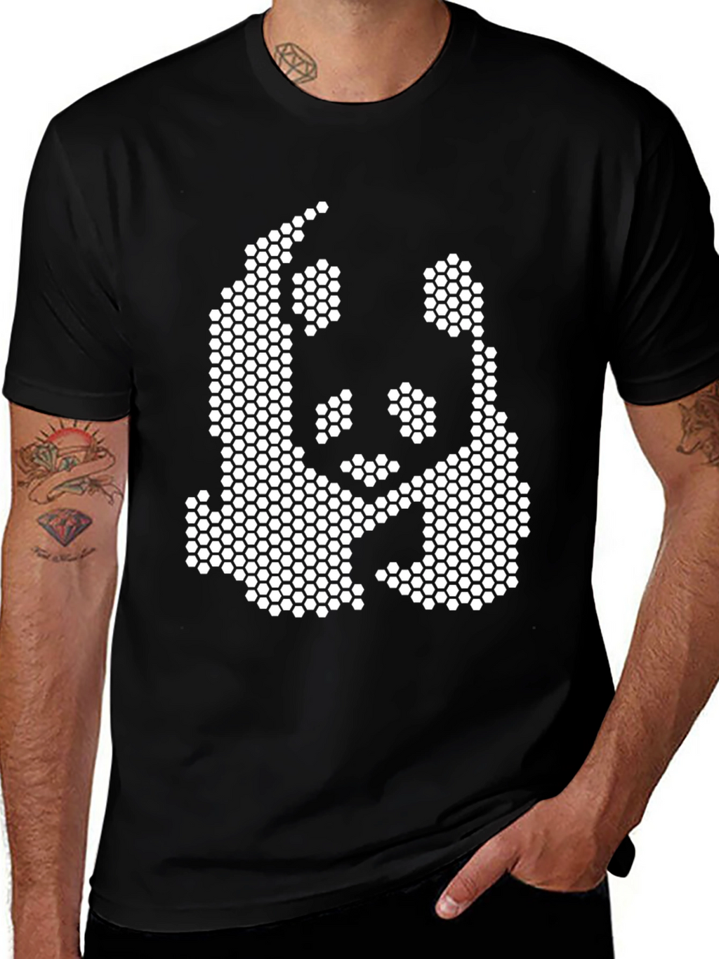 Pixel Panda Black T-Shirt