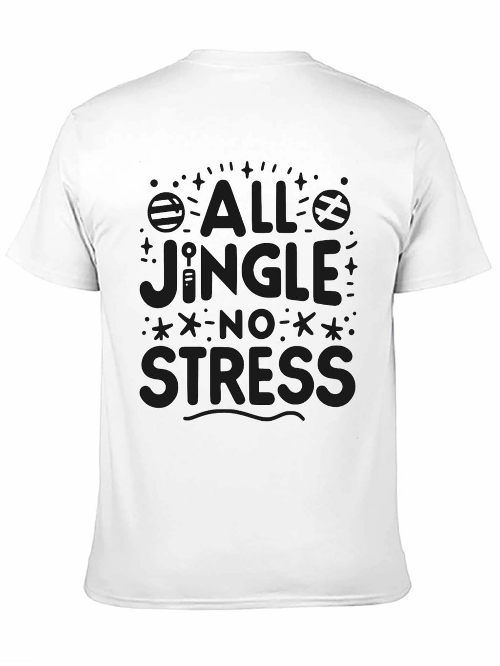 All Jingle No Stress Black Graphic Tee