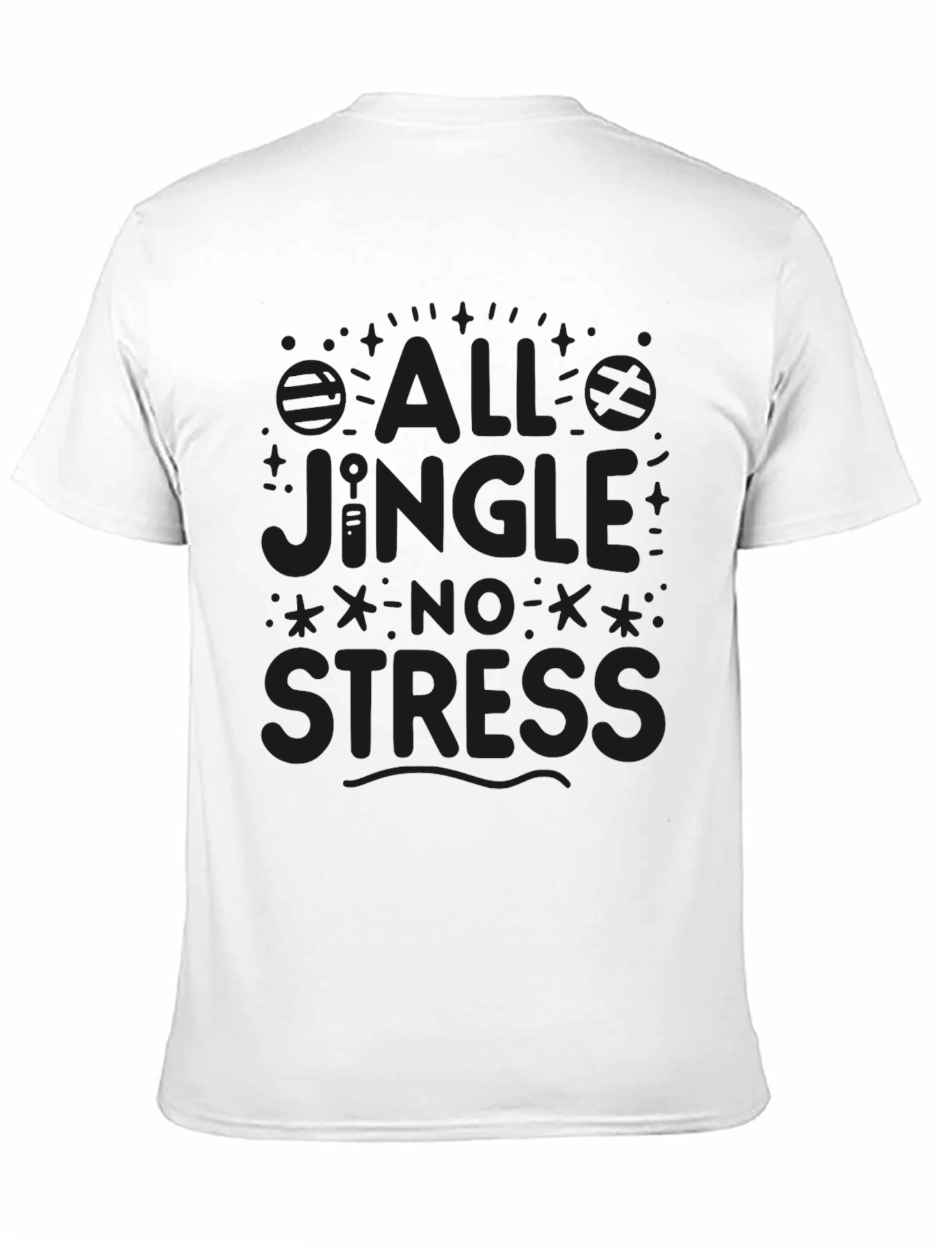 All Jingle No Stress Black Graphic Tee