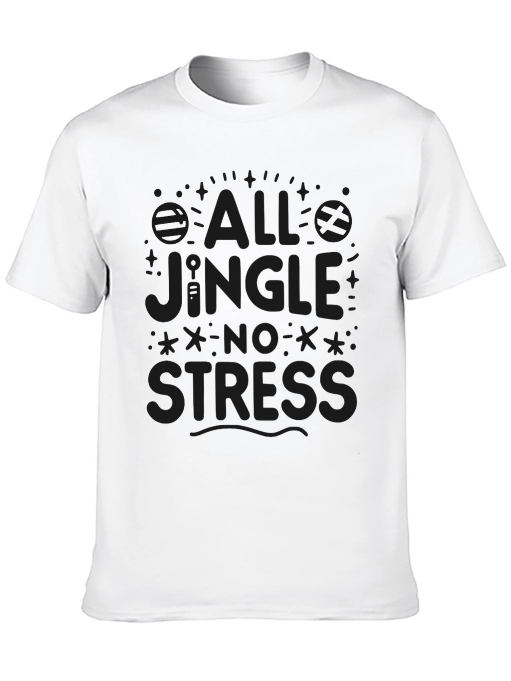 All Jingle No Stress Black Graphic Tee