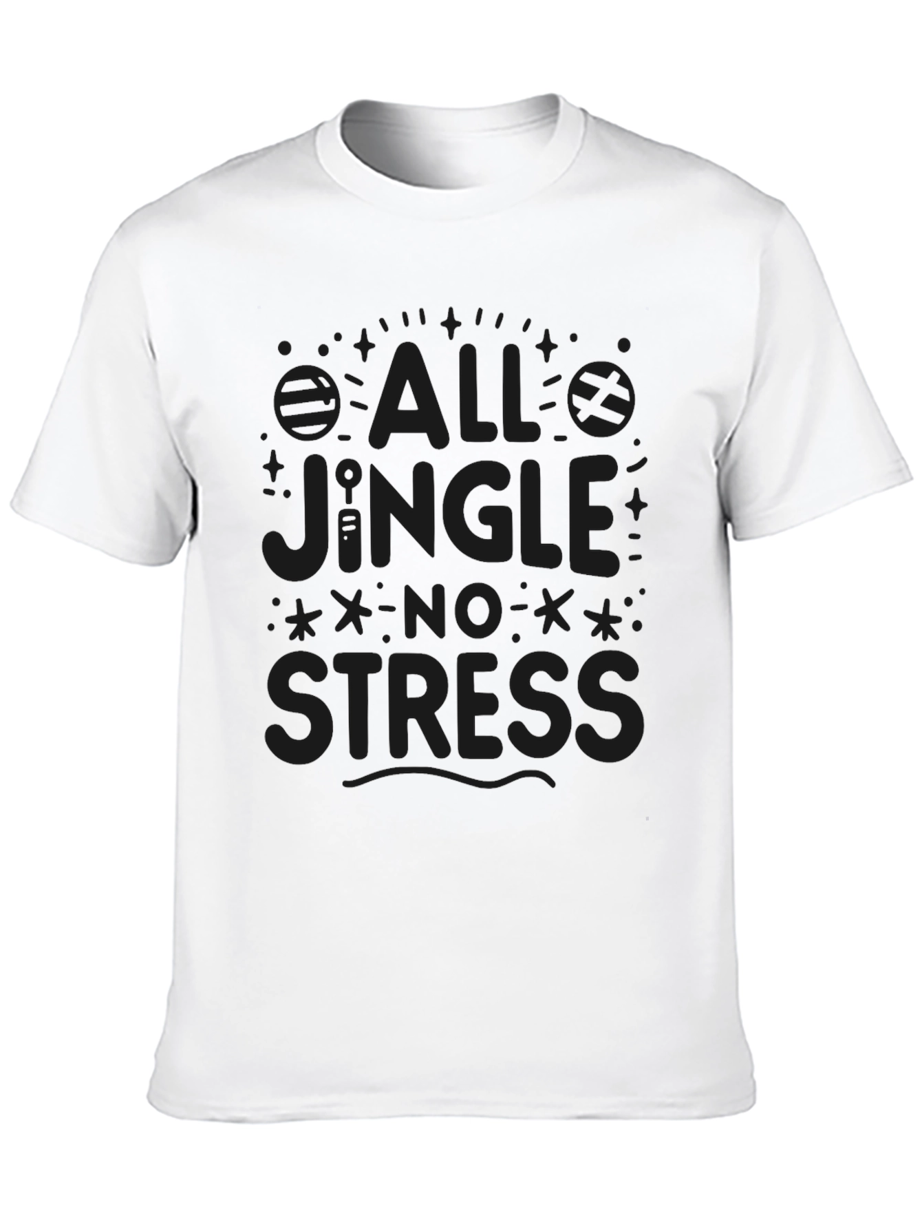 All Jingle No Stress Black Graphic Tee