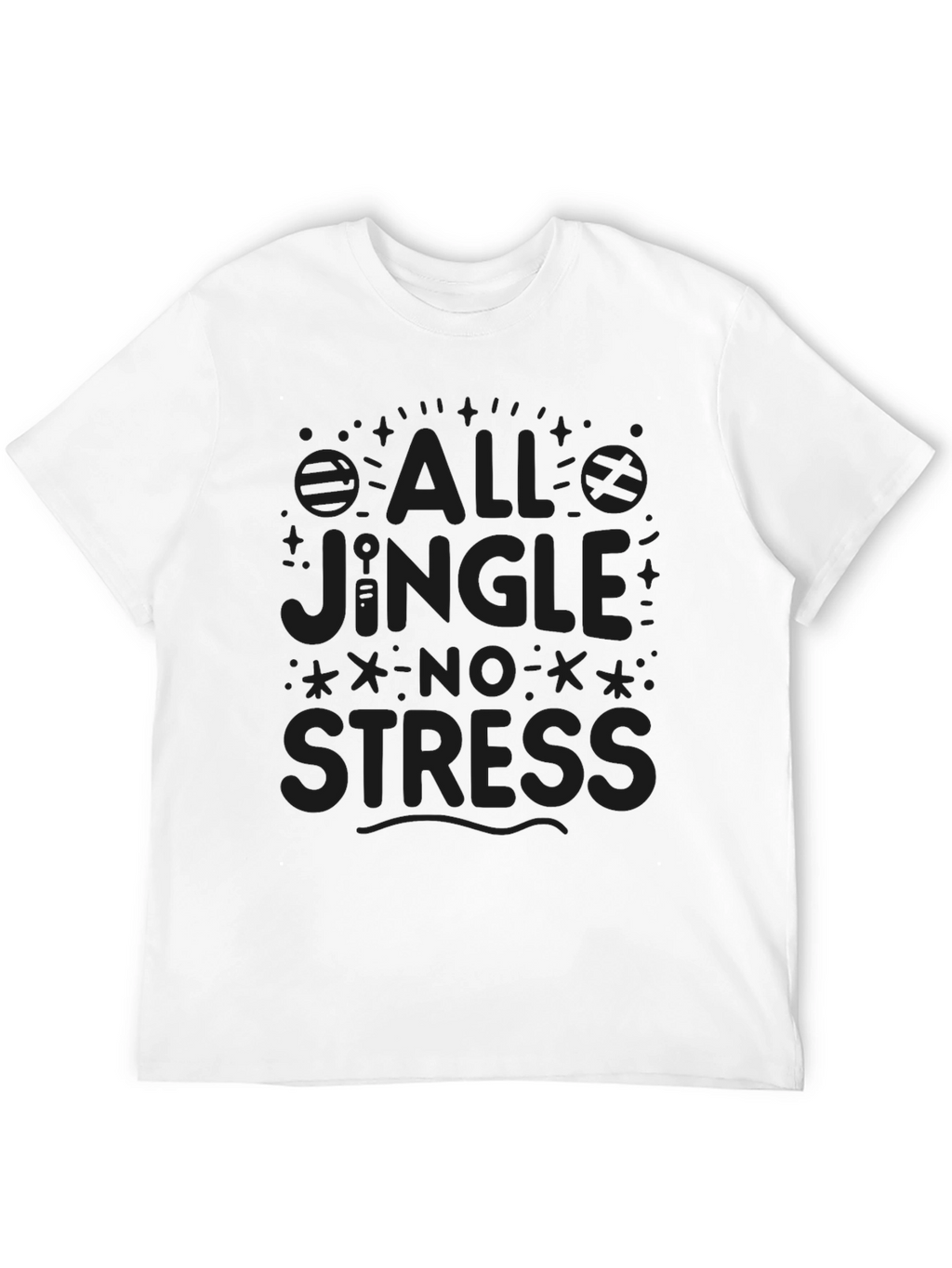 All Jingle No Stress Black Graphic Tee