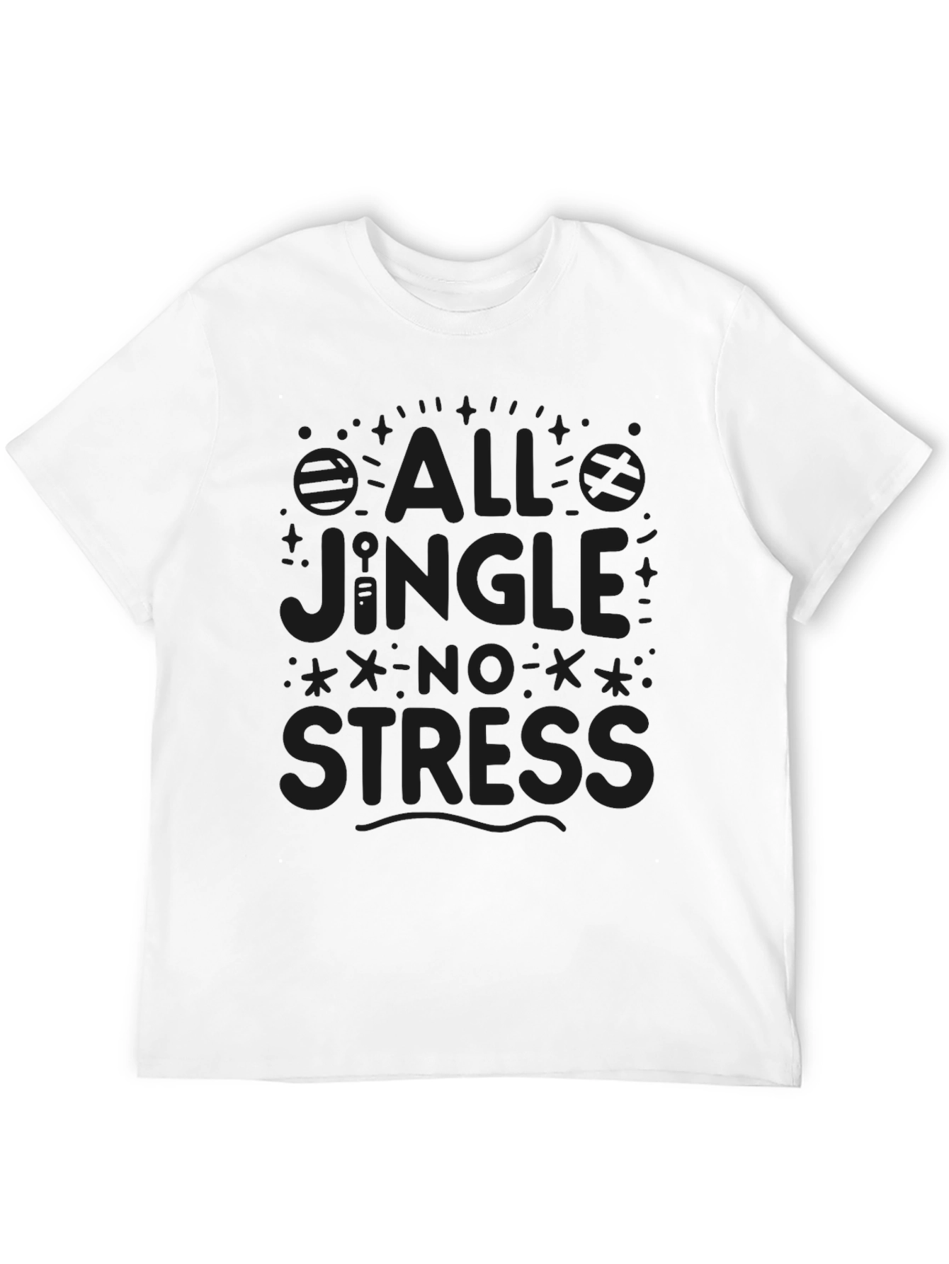 All Jingle No Stress Black Graphic Tee