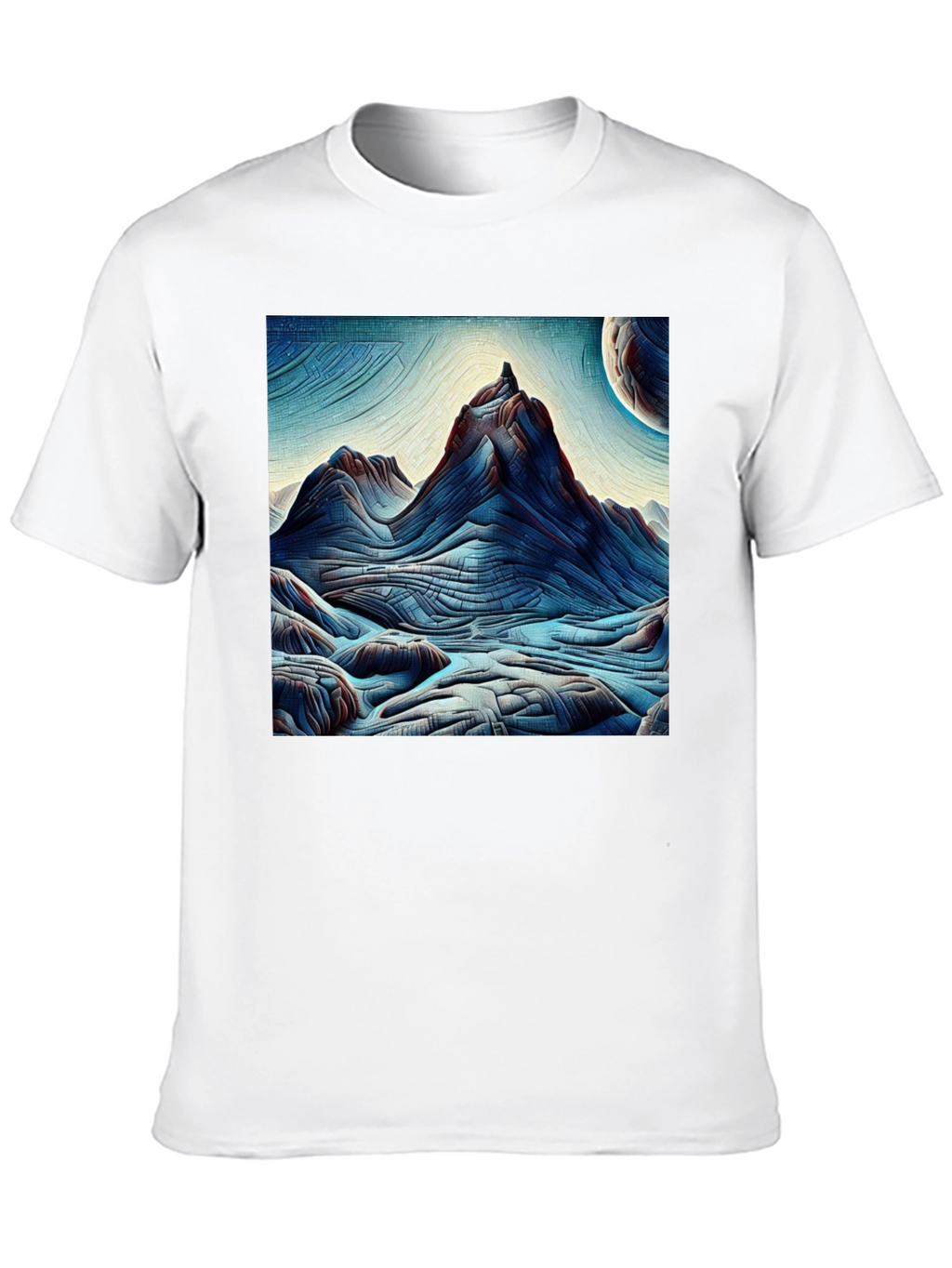Abstract Mountain Graphic Tee - Black
