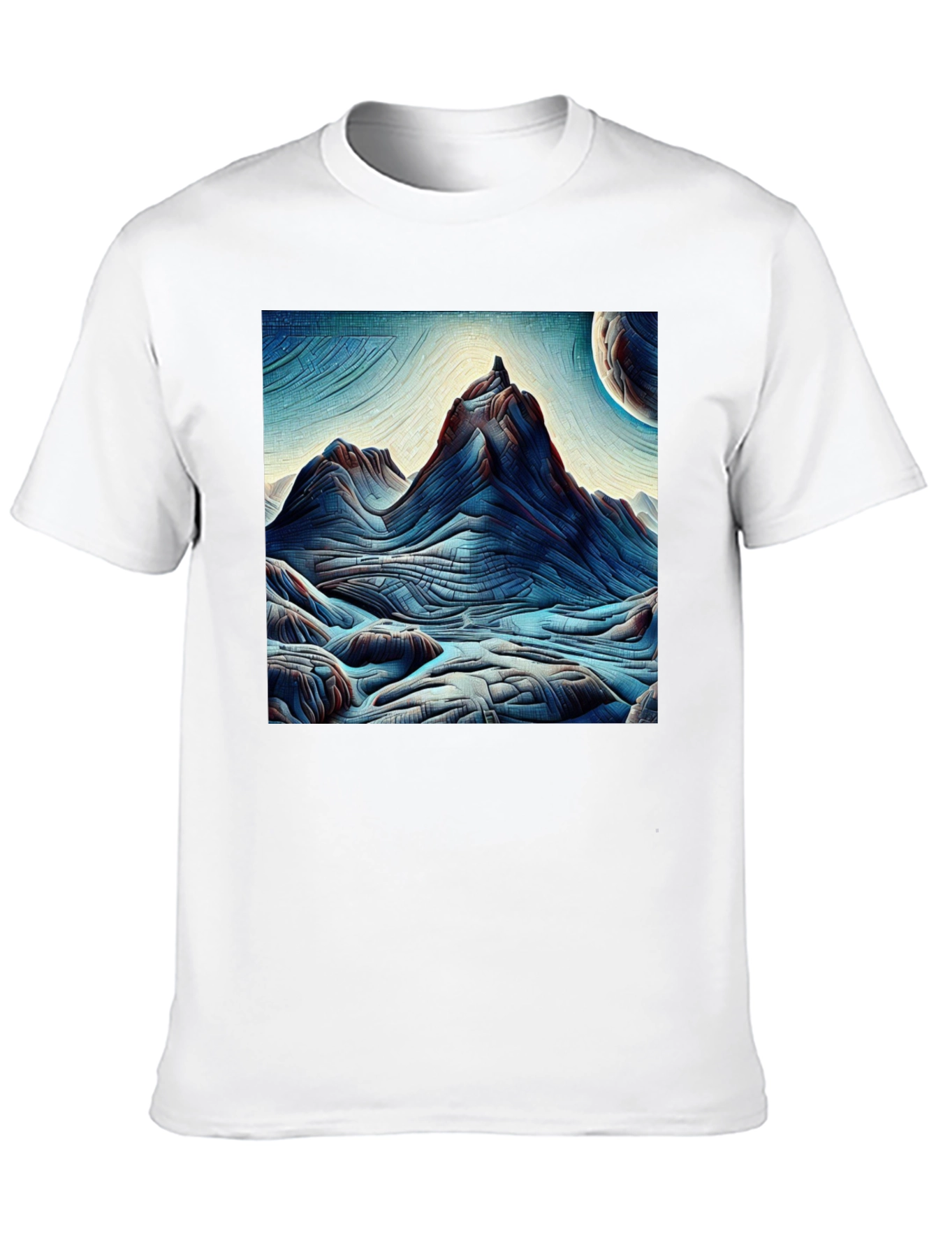 Abstract Mountain Graphic Tee - Black
