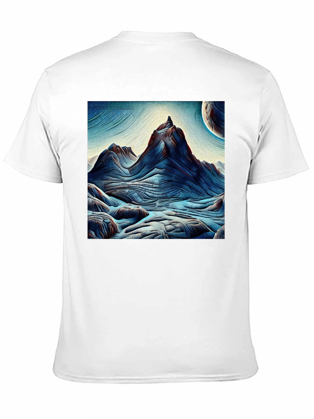 Abstract Mountain Graphic Tee - Black