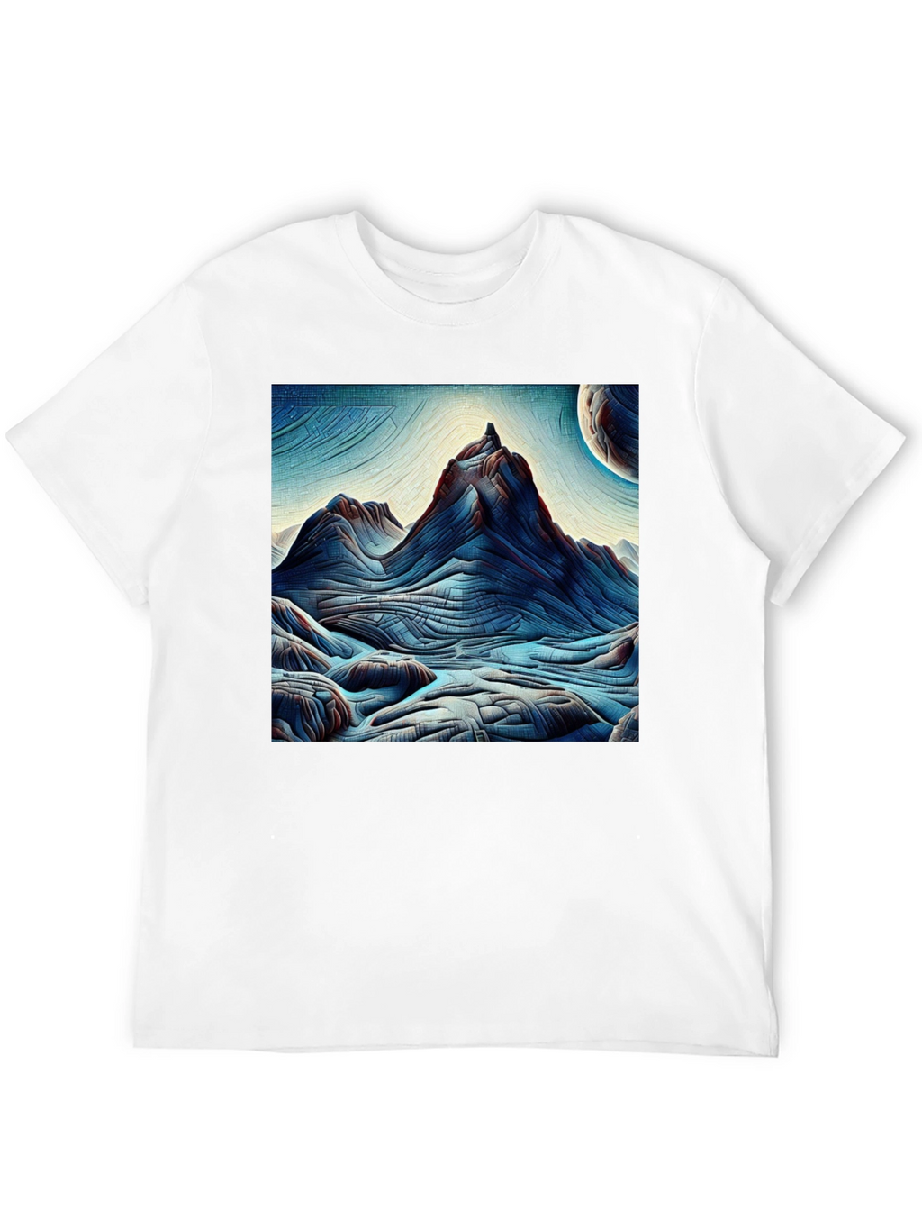 Abstract Mountain Graphic Tee - Black