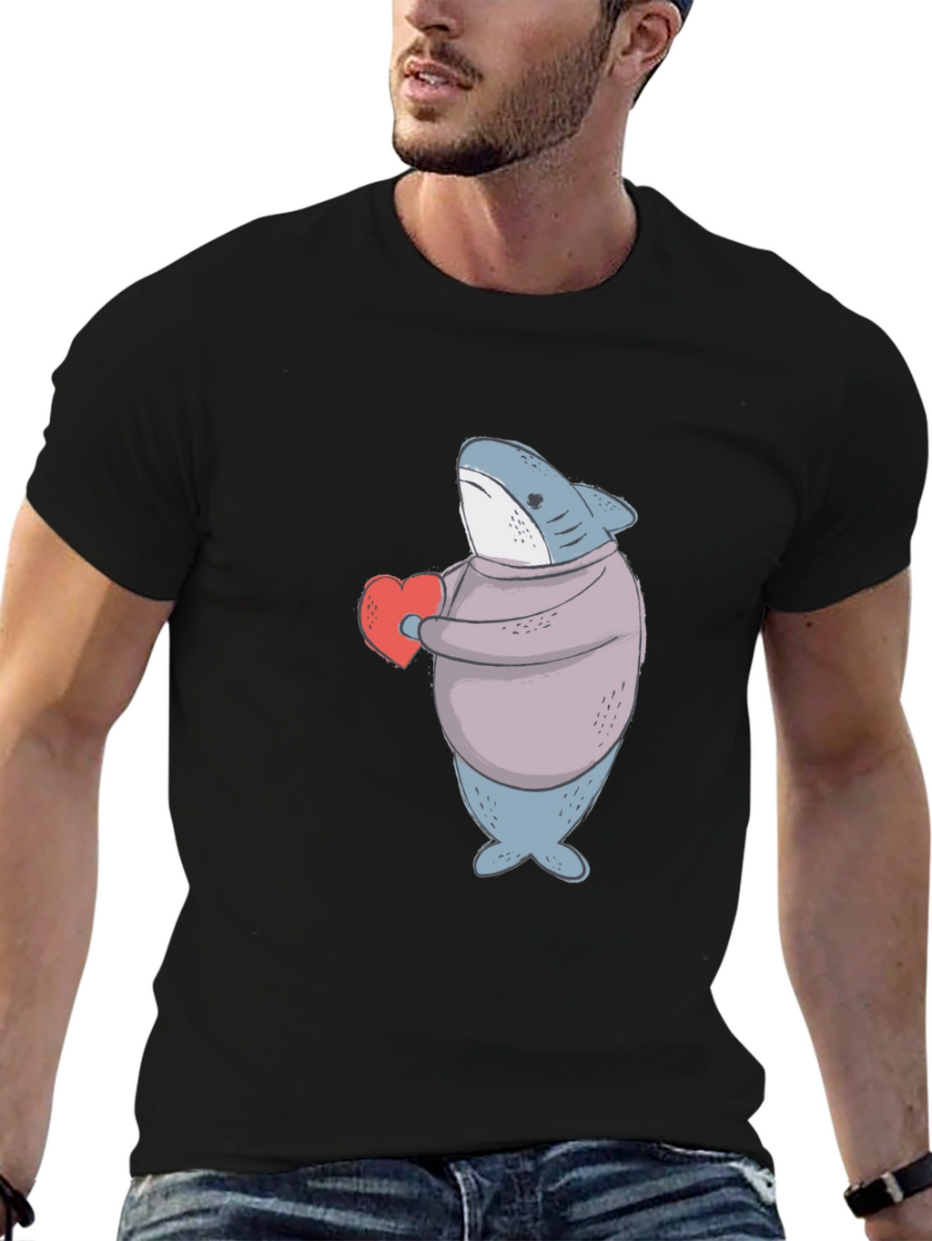 Shark with Heart Graphic Tee