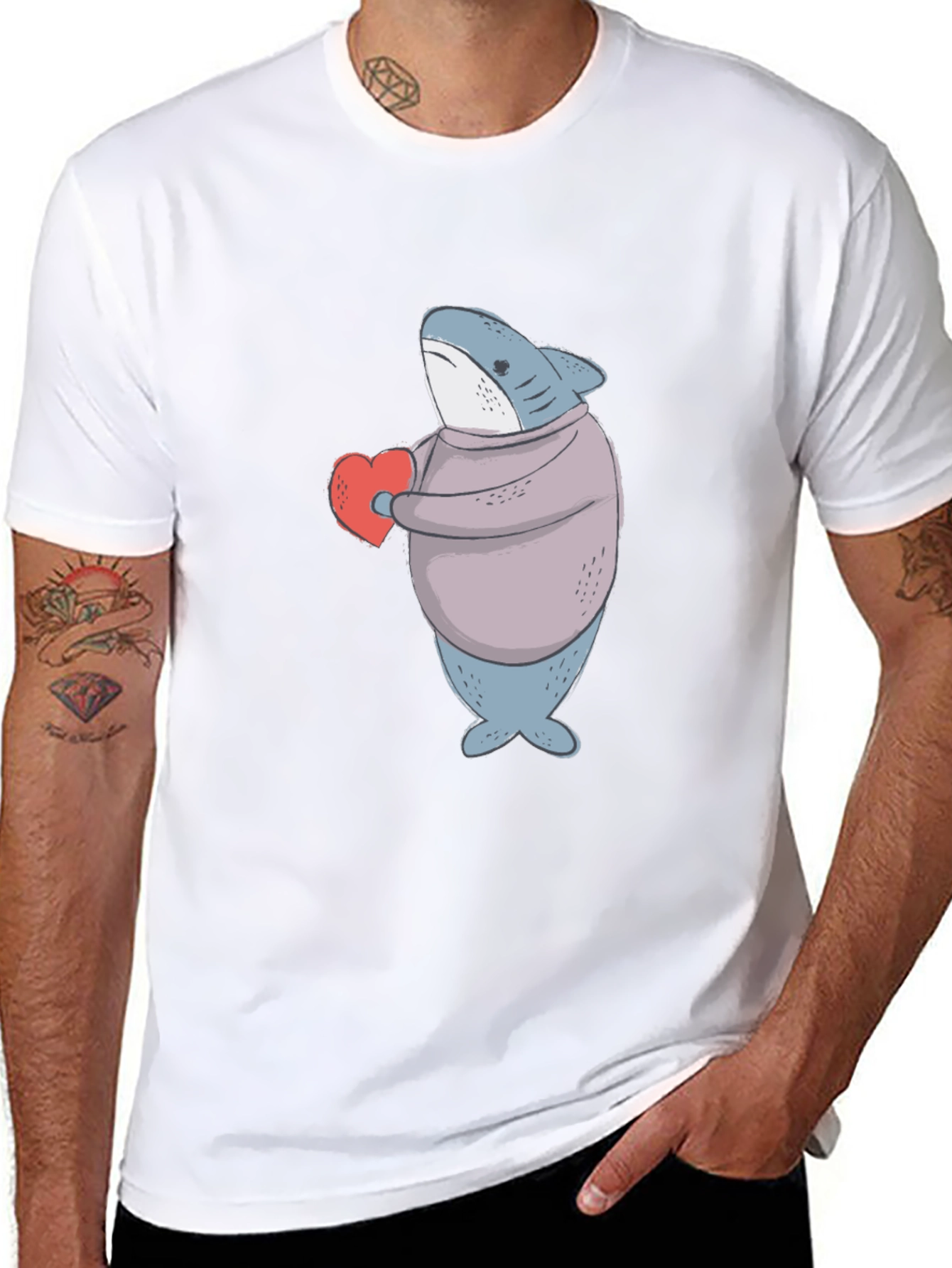 Shark with Heart Graphic Tee