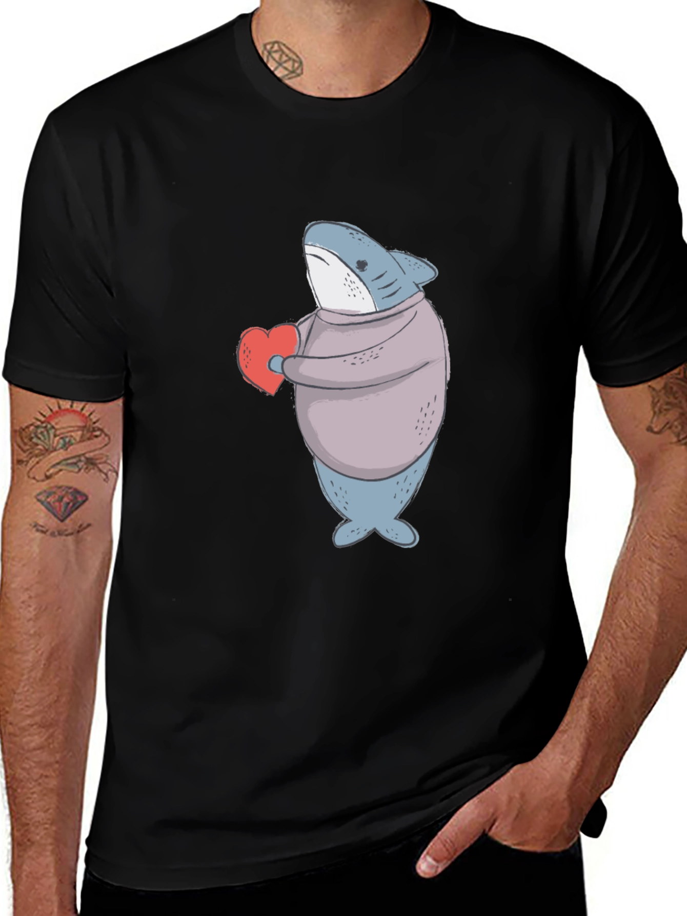 Shark with Heart Graphic Tee